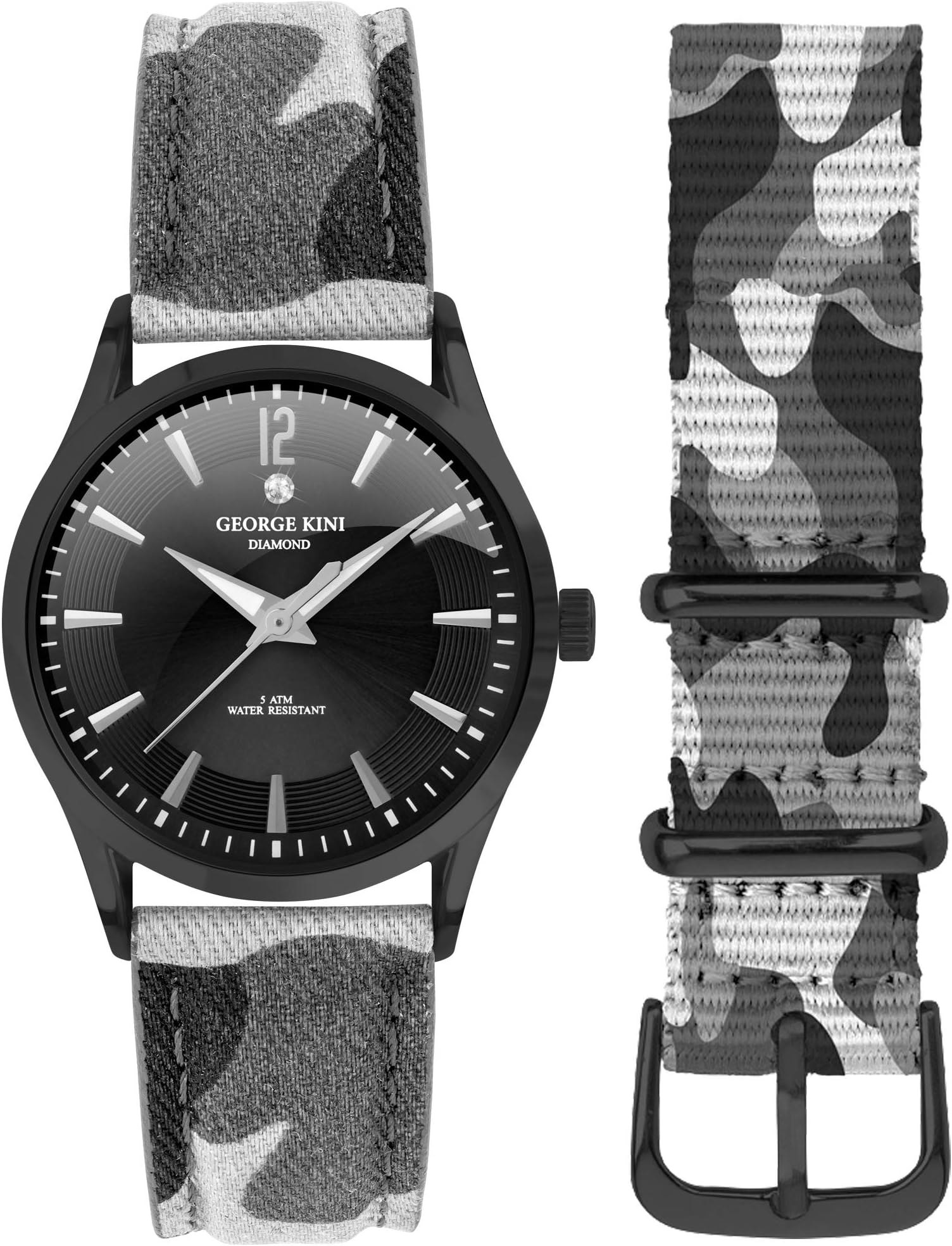 Black Camouflage Style George Kini Watch