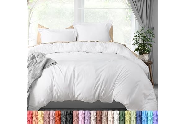 Utopia Bedding Duvet Cover Queen Size Set with Pillow Shams - Comforter Cover with Zipper Closure, 90X90 Inches & Pillow Sham