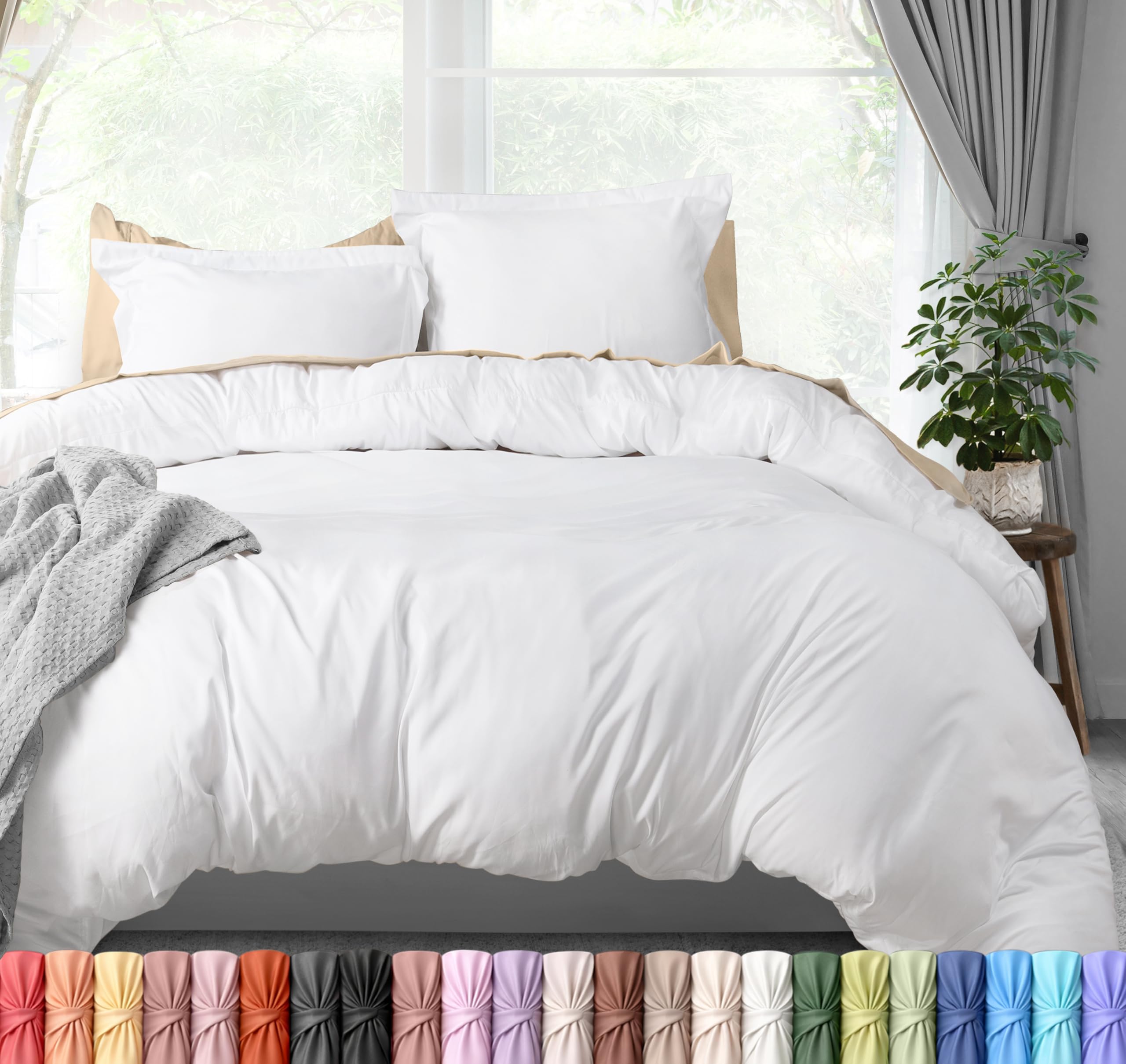 Utopia Bedding Duvet Cover King Size - 3 Piece with Zipper Closure - 1 Comforter Cover 104X90 Inches & 2 Pillow Shams 20X36 Inches (White) Comforter Not Included โ image 1