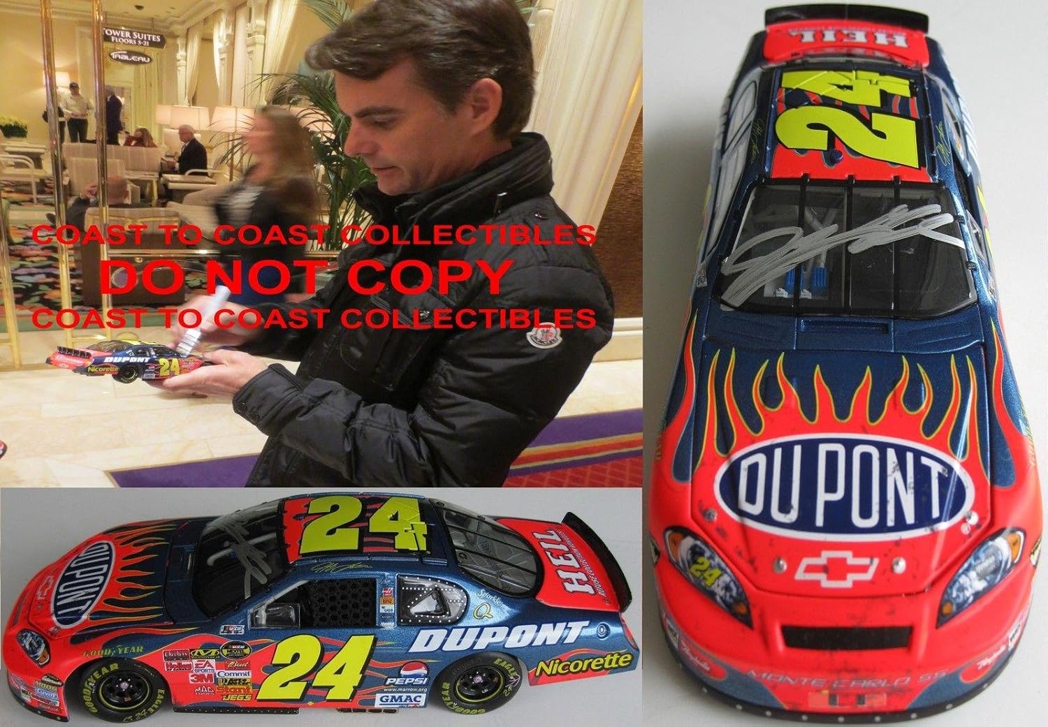 Jeff Gordon 24, signed, autographed, 1/24 Nascar Diecast Car, coa