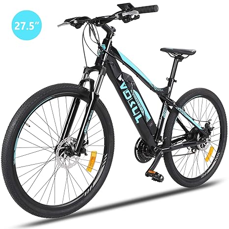 Vokul 27.5” MTB E-bike Mountainbike Elektrofahrräder ohne Seiten-Ständer, mit 24-Gang SHIMANO Schaltung & SAMGSUNG Cells Lith