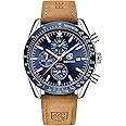 BENYAR Mens Watches Quartz Movement Chronograph Leather Strap Fashion Business Sport Design 30M Waterproof Scratch Resistant Elegant Gifts for Men