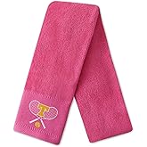 CybGene Embroidered Tennis Towel, Funny Tennis Gift for Men, Women & Tennis Lovers, Soft & Absorbent, Hot Pink