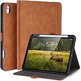 AsileCuir Handmade Case for iPad Air 13 Inch M3 2025 / M2 2024 A3268 A3269 A2898 A2899 with Pencil Holder Pocket,Multi Angles Stand,Magnetic Closure,Vegan Leather Cover,Auto Sleep/Wake,Brown