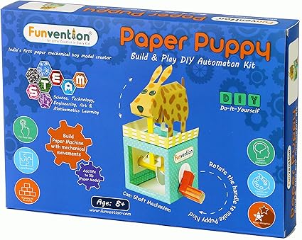 Funvention- for Little Scientist in Every Kid 3D Paper Puppy Automaton Animation DIY Puzzle Toy Kit