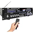 Pyle 6-Channel Bluetooth Hybrid Home Amplifier - 1600W Home Audio Rack Mount Stereo Power Amplifier Receiver w/ Radio, USB/AUX/RCA/MIC, HD/OPT/COAX, AC-3, DVD Inputs, Dual 10 Band EQ - PREA90WBT