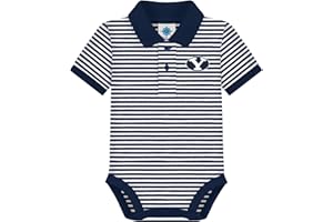 Creative Knitwear College Baby Striped Polo Bodysuit - Team Logo, Multiple Colors, for Boys & Girls (0-12 Months)