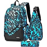 bunie School Backpack for Boys Large Bookbag Boys Backpacks Elementary Middle High School Bags Kids Cool Back Pack Children 7 8 9 10 11 12 13 14 15 16 Years Old (Blue)