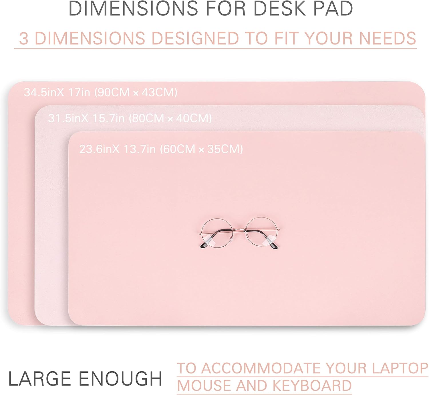 Non-Slip Desk Pad, Waterproof PVC Leather Desk Table Protector, Ultra Thin Large Mouse Pad, Easy Clean Laptop Desk Writing Mat for Office Work/Home/Decor(Pink, 23.6" x 13.7") : Office Products