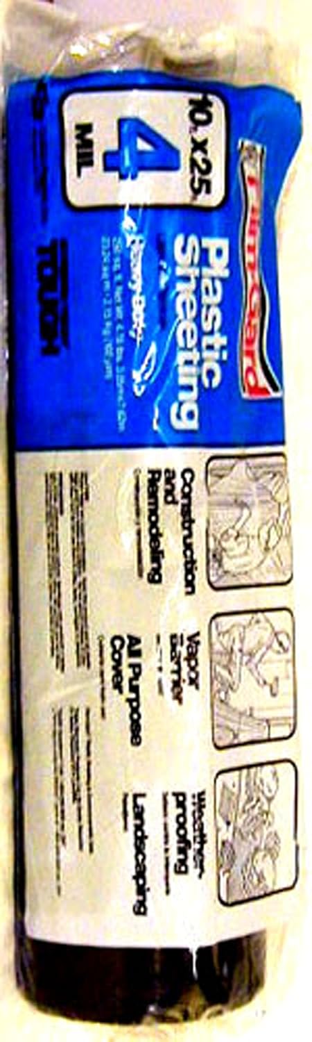 Husky Plastic Sheeting Clear 4ml 10ft x 25ft - Paint Drop Cloths - 