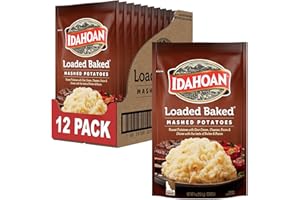 Idahoan Mashed Potatoes, Loaded Baked Potato, 4-Ounce Package (Pack of 12)