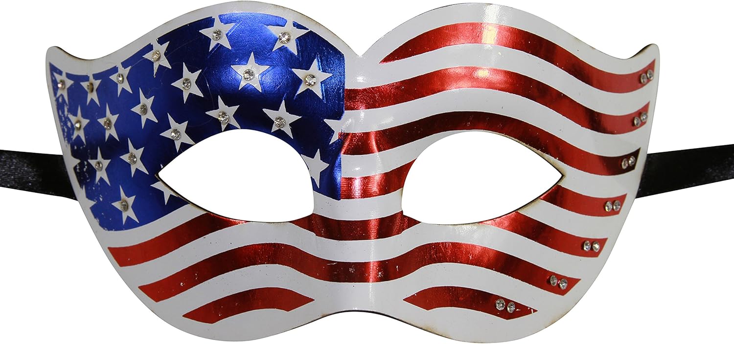 KAYSO INC Lady Liberty Patriotic American Flag Masquerade Mask USA