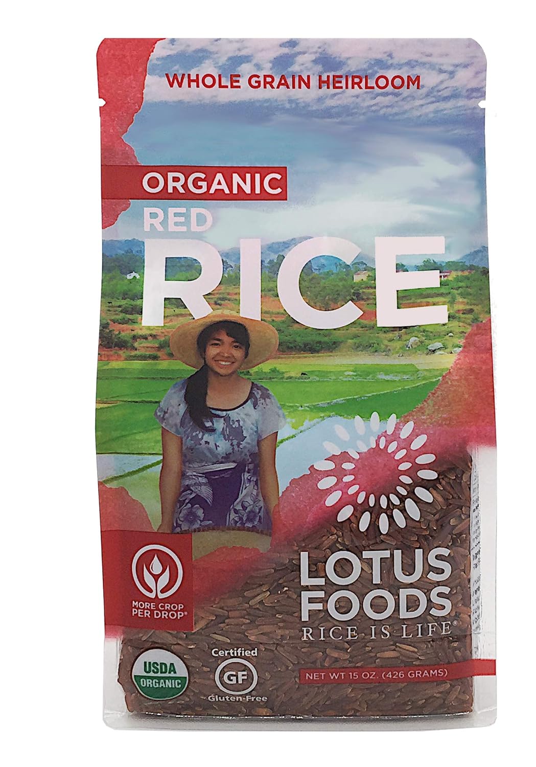 Lotus Foods Organic Red Rice, slightly nutty flavor, 15 Ounce