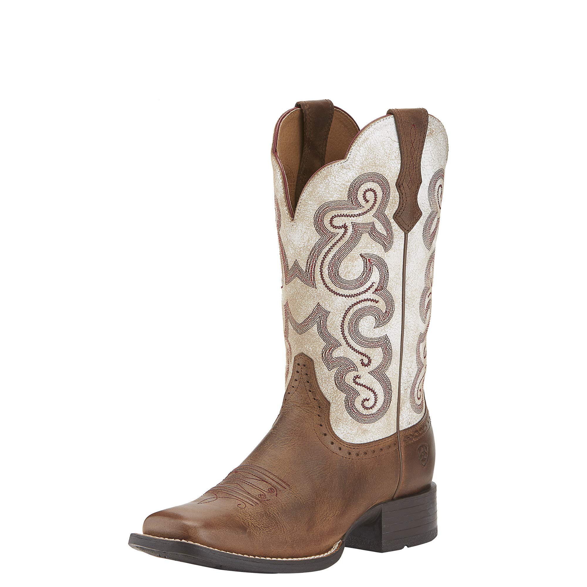 Ariat BMVY9 Womens Quickdraw Western Boot Sandstorm/Distressed White 8.5 Wide Image