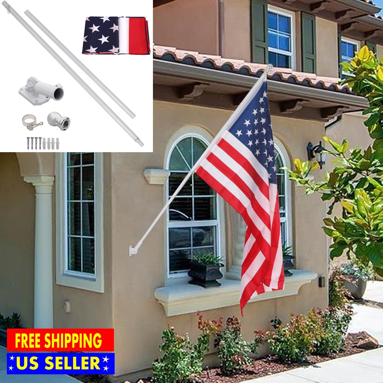 Amazoncom Aluminum Tangle Free Spin Action Multi Use Flag Pole