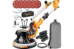 Electric Drywall Sander, 950W Power Drywall Sander with Vacuum Dust Collector, 9 Variable Speed 800-2100RPM, LED Light, Dustl