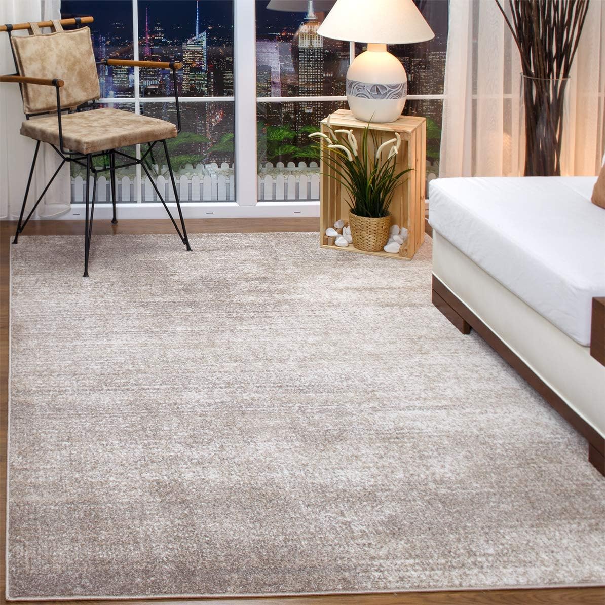 Amazon Com Antep Rugs Florida Collection Distressed Modern Abstract Polypropylene Indoor Area Rug Beige 5 X 7 Home Kitchen