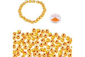 LDNTLY 100PCS Softball Beads for Bracelet Making,with 1 Roll of Elastic Rope,12mm Acrylic Softball Beads,Softball Team Beads,Softball Gifts,Softball Beads for DIY Jewelry Making Kit Bracelets Necklace Making