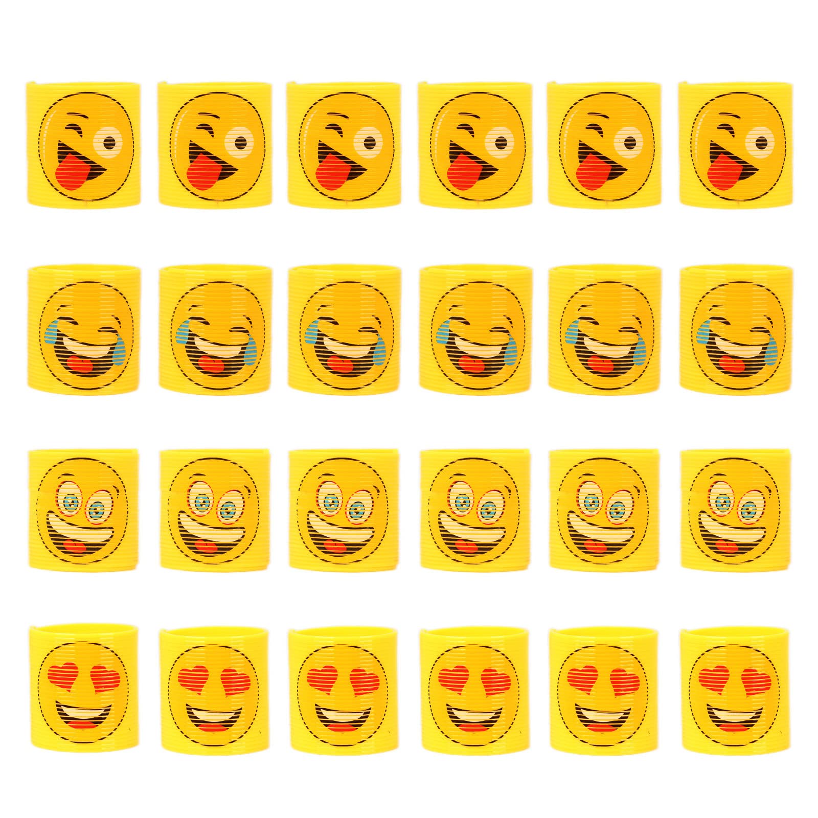 Mini Slinky Emoji Silly Faces Springs Toy for Party Bag Filler,24p Coil Mini Springs Bulk Toys,Fidget Smile Face Stretchy Toys,Classroom Prizes for Kids Boys Girls Pinata Party Favour Stocking Fillers — image 1