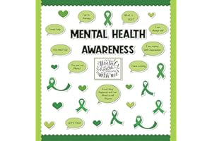 CPicdn Mental Health Bulletin Board - 71Pcs Motivational Bulletin Board Classroom Decoration Mental Health Awareness Inspirational Positive Sayings Cutout for School Office Classroom Wall Door Decor