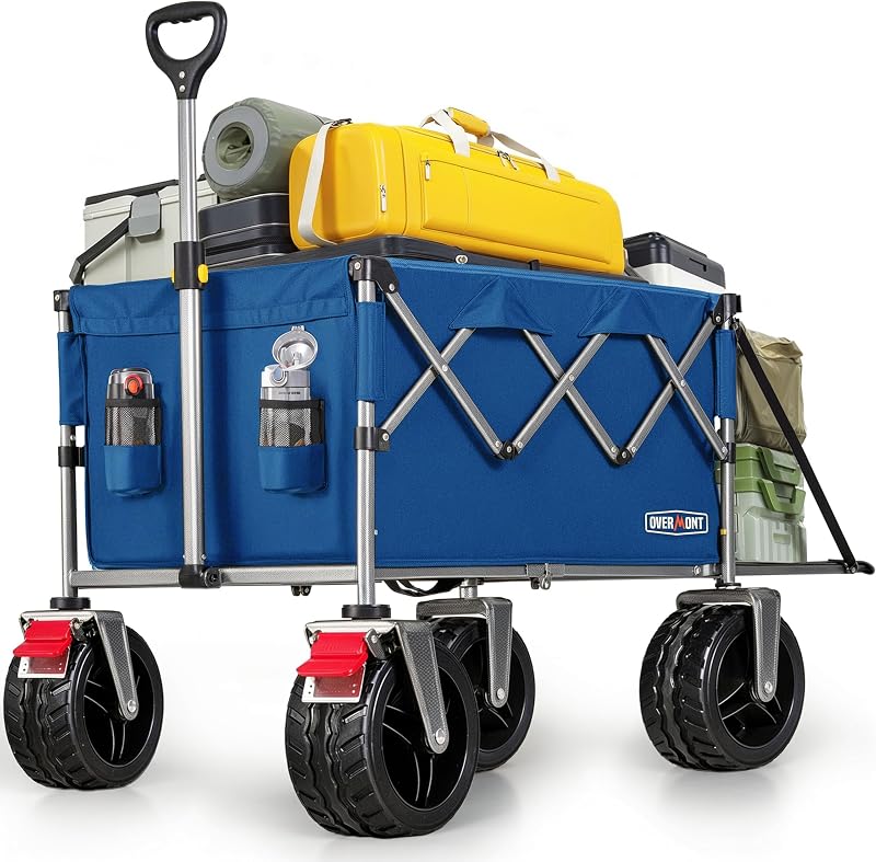 Overmont 300L Folding Festival Trolley Cart All-Terrain 330L Load 150KG