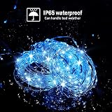 Ligarko Solar Fairy Lights 46ft 120LED 8 Modes Outdoor Copper Wire 2 Pack Blue view 5
