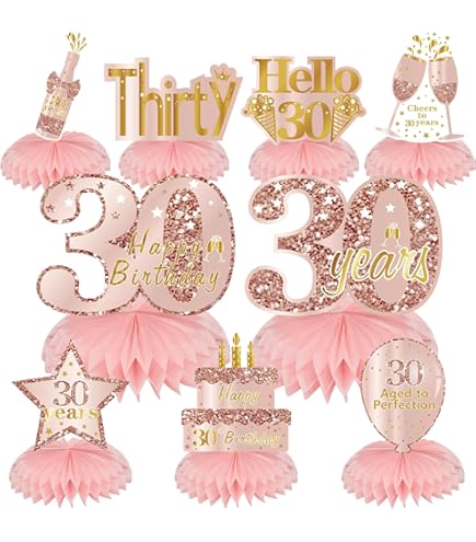 30th Birthday Rose Gold Confetti – Metallic Number Sprinkles, 15g Bag – Party Table Decor For Girls