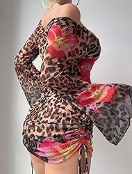 ZAFUL Womens Swimsuit Cover Up Dress Off Shoulder
