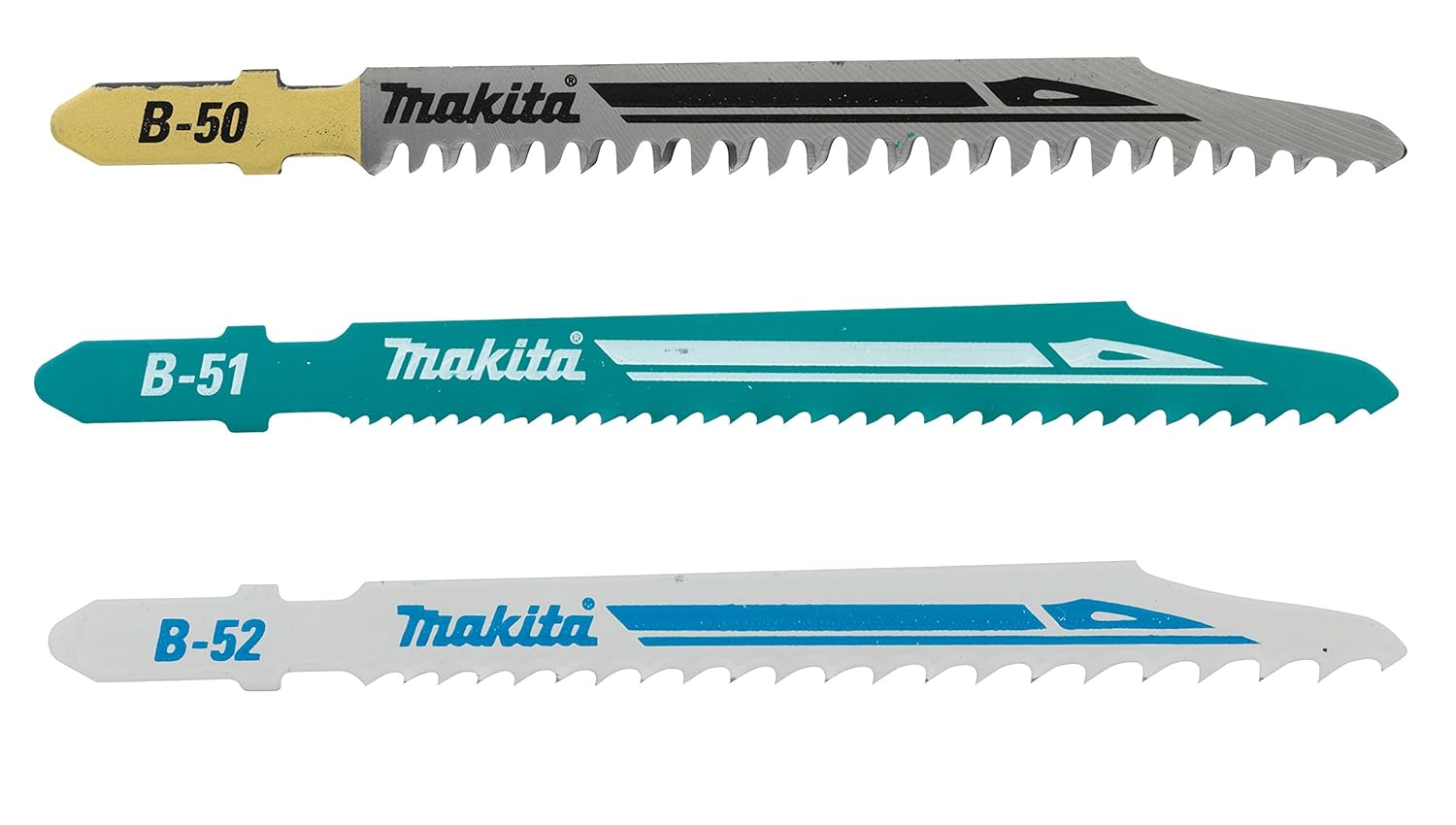 Makita B06292 Wood and Metal Jigsaw Blades Kit (3 Piece), MultiColour