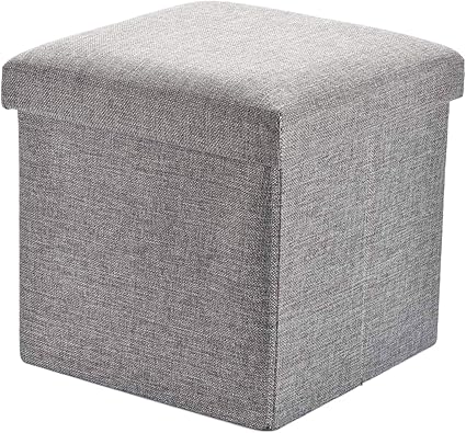 Amazon Co Jp Muslish スツール オットマン 足置き 収納ボックス 踏み台 一台多役 フットレスト 折りたたみ グレー 30x30x30 ホーム キッチン
