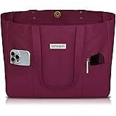 HOMESPON Large Canvas Tote Bag for Women Everything Bag with Pockets and Laptop Sleeve