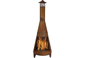 Sunnydaze 70-Inch Rustic Chiminea Outdoor Fireplace - Outdoor Wood-Burning Chiminea Fire Pit - Chimney Fire Pit