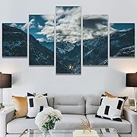 SIGNWIN 5 Panel Canvas Wall Art Rocky Views for Home Decorations Ready to Hang - 60