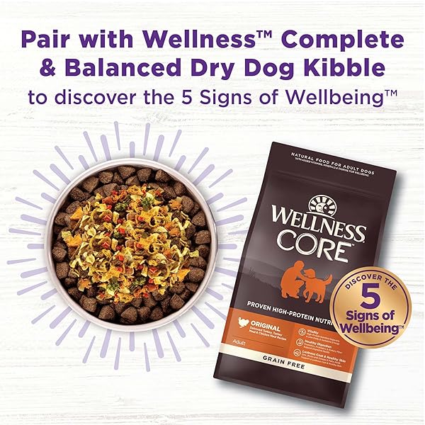 WELLNESS BOWL BOOSTERS, DOG FOOD TOPPER FOR SMALL, MEDIUM, & LARGE BREEDS, GRAIN FREE, NATURAL, FREEZE DRIED, DIGESTIVE HEALTH CHICKEN, 4 OUNCE BAG (PACK OF 1)