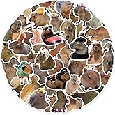 50PCS Capybara Stickers, Funny Capybara Water Bottle Stickers for Kids, Adults, Cute Animals Sticker for Water Bottles, Laptop, Skateboard, Book, Scrapbook