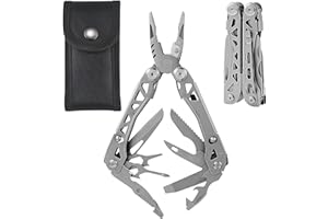 Multitool Pliers with Pocket Knife and Pliers, 19-in-1 Stainless Steel Multi Tool with Protective Sheath, Ideal for Outdoor S