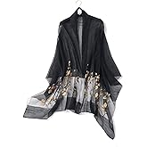 STARWHISPER Women Silk & Wool Long and Large Scarf Shawl Wrap For Evening Dress