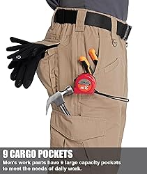 Zoofly Cargo Pants for Men Elastic Waist Ripstop