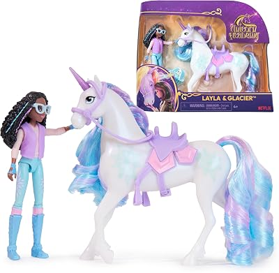 Unicorn Academy Layla & Glacier Set with 2 Riding Accessories Hair Tool