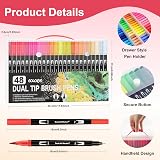 Funnasting Dual Tip Colouring Pens 48 Colours Brush & Fineliner Pens view 6
