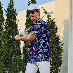 Xdceu Hawaiian Golf Shirts for Men Hawaiian