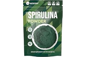 360 Nutrition Spirulina Powder, Vitamin A, B Vitamins, Iron, Protein & Amino Acids, Vegan, Non GMO, for Caffeine Free Energy, Digestive Health, and Immune Support, 6g Plant Based Protein, 2 oz