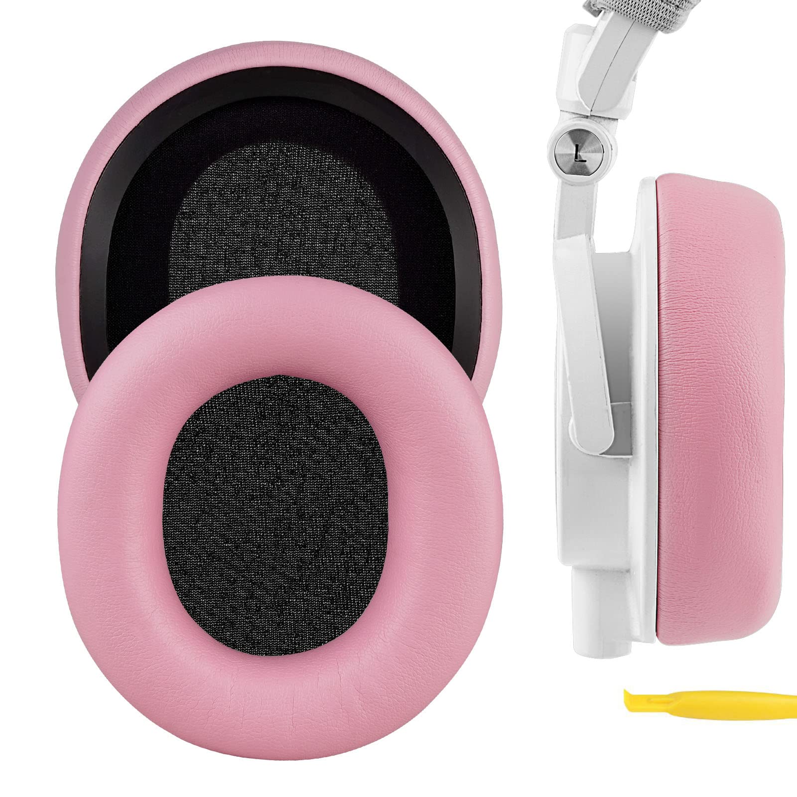 Geekria NOVA Replacement Ear Pads Compatible with Audio Technica ATH-M50X, M50XBT, M50XBT2, M50x ENSO, M60X, M50, M40X, M30, M20, M10 Headphones, Repair Parts (Pink)