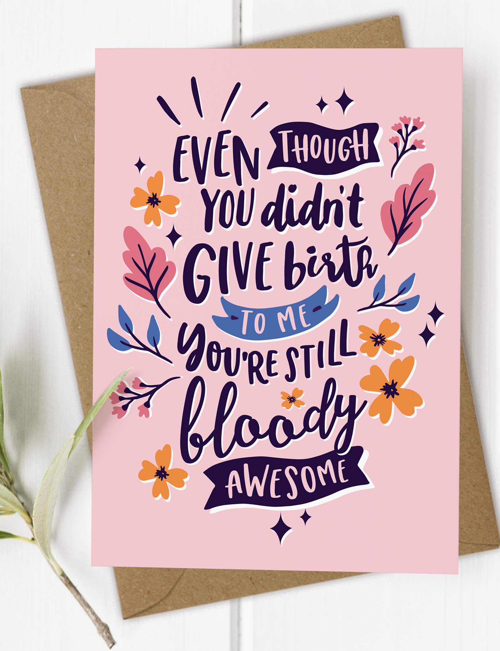 Step Mum Mothers Day Card, Adoptive Mum Mother's Day Card, Mothers Day Card for Nan, Birthday Card from Daughter Son