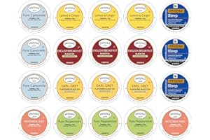 BY THE CUP Twinings 20 Count Herbal & Decaffeinated Sampler Assorted Keurig 2.0 K-Cups with Honey Sticks