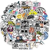 50pcs Ride Bicycle Stickers Pack - Waterproof Vinyl Cycling Decals for Water Bottles, Helmet, Laptop - Mountain &amp; Road Bike Accessories Stickers - Motivational Biking Gifts for Men, Women, Adults