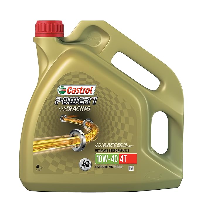 Castrol Power 1 Racing Motorenöl 10W-40 4T 4L (englischsprachige, italienische und französische Etiketten)