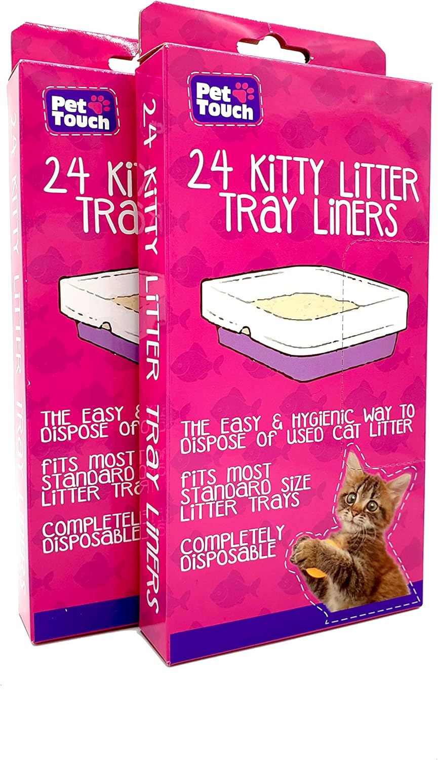 Pet Touch 2 X 24 Kitty Cat Litter Trays Liners Cat Tray Liners Fits