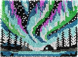 Aurora Borealis Latch Hook Kits for Adults Kids
