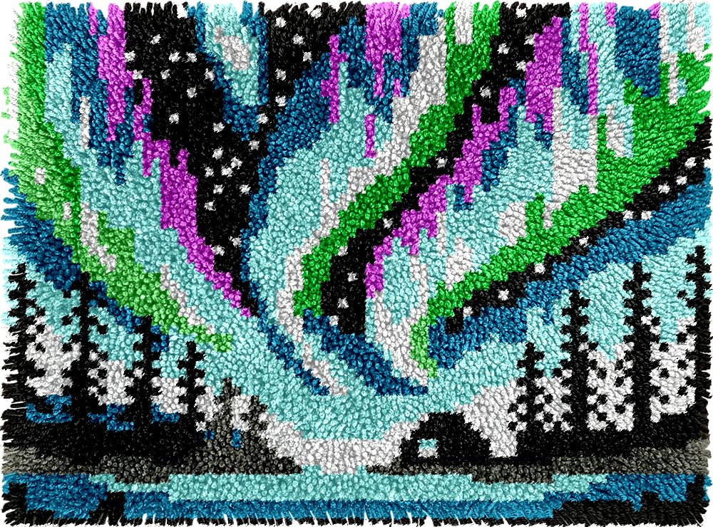 Aurora Borealis Latch Hook Kits for Adults Kids